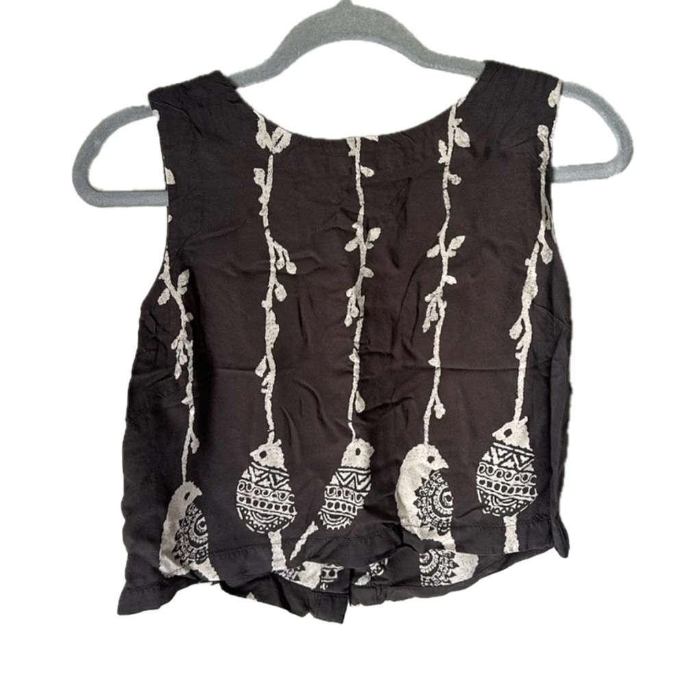 Bombay paisley XS cropped gray top